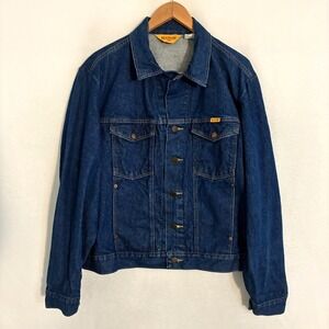Vtg 80s Rustler Denim Trucker Jacket Mens XL Western Rodeo Ranch Biker 79112